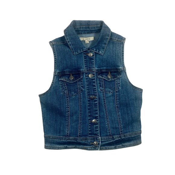 cropped sleeveless denim vest  women size med BEAUTIFUL - Picture 9 of 15